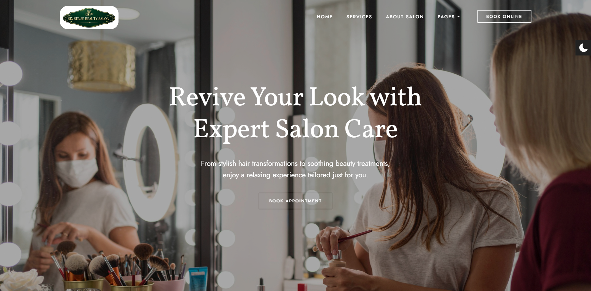 Six Sense Beauty Salon Website